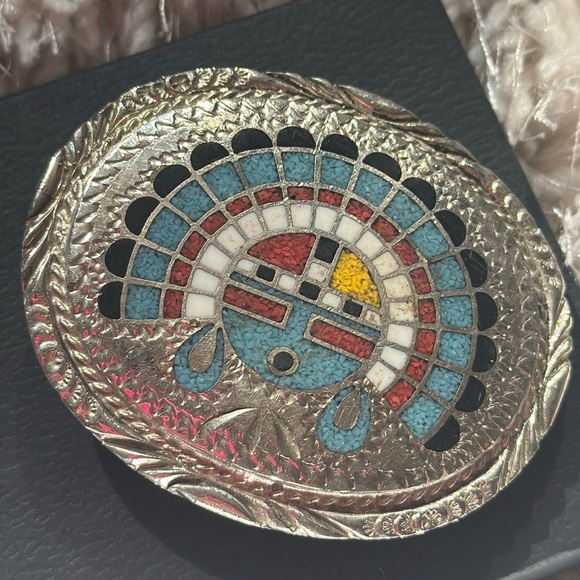 Vintage Zuni Sun Face Belt Buckle main image 14